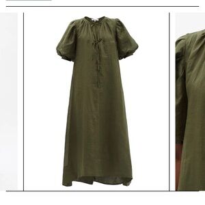 Frame tie- Neck Ramie maxi dress